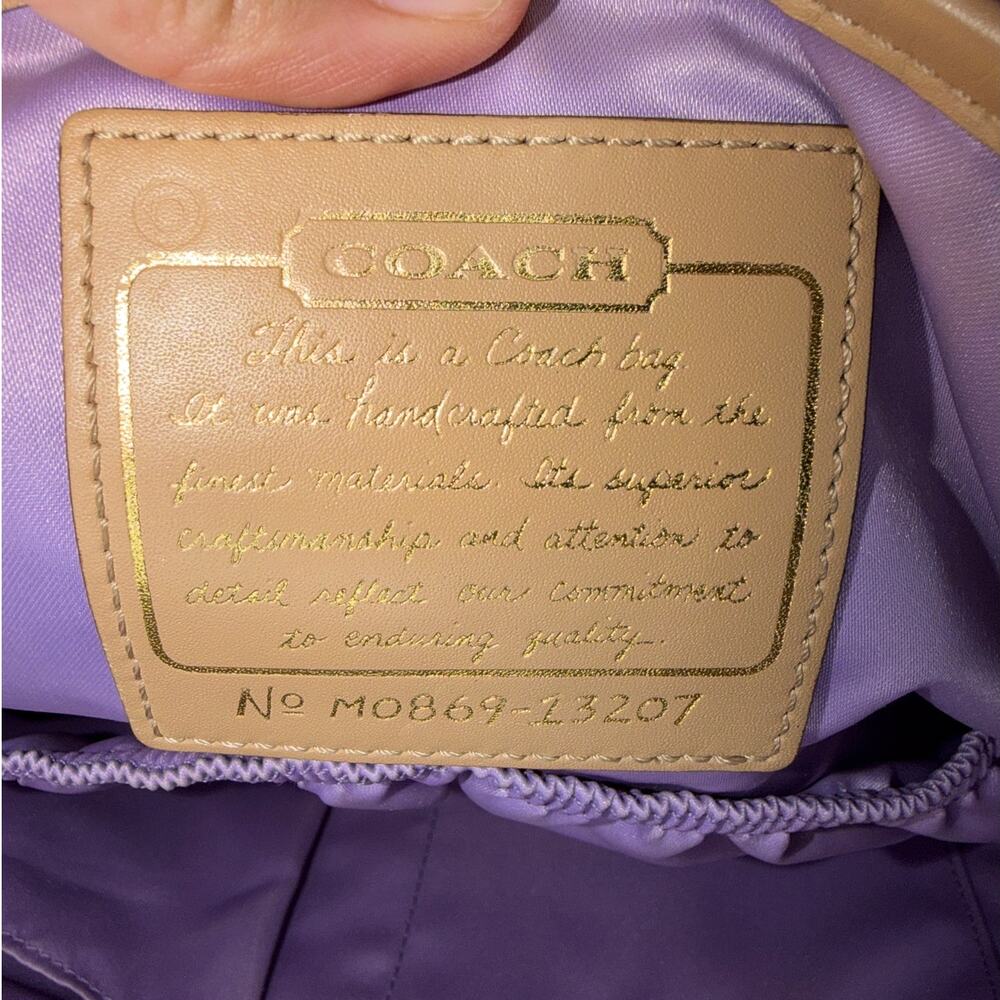 Coach XL Addison Spectator Tan Satchel Shoulder Bag Turn Lock Gold Hardware - Picture 10 of 12